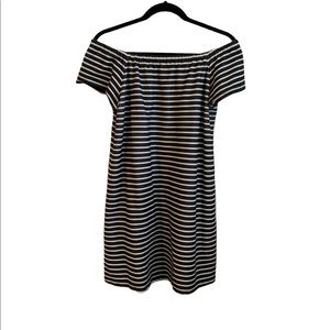 Madewell off the shoulder striped dress